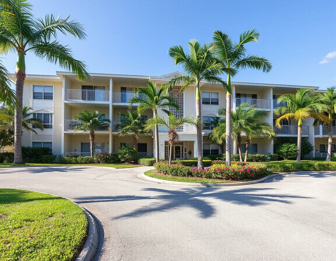 Coastal condominium exterior in Deerfield Beach