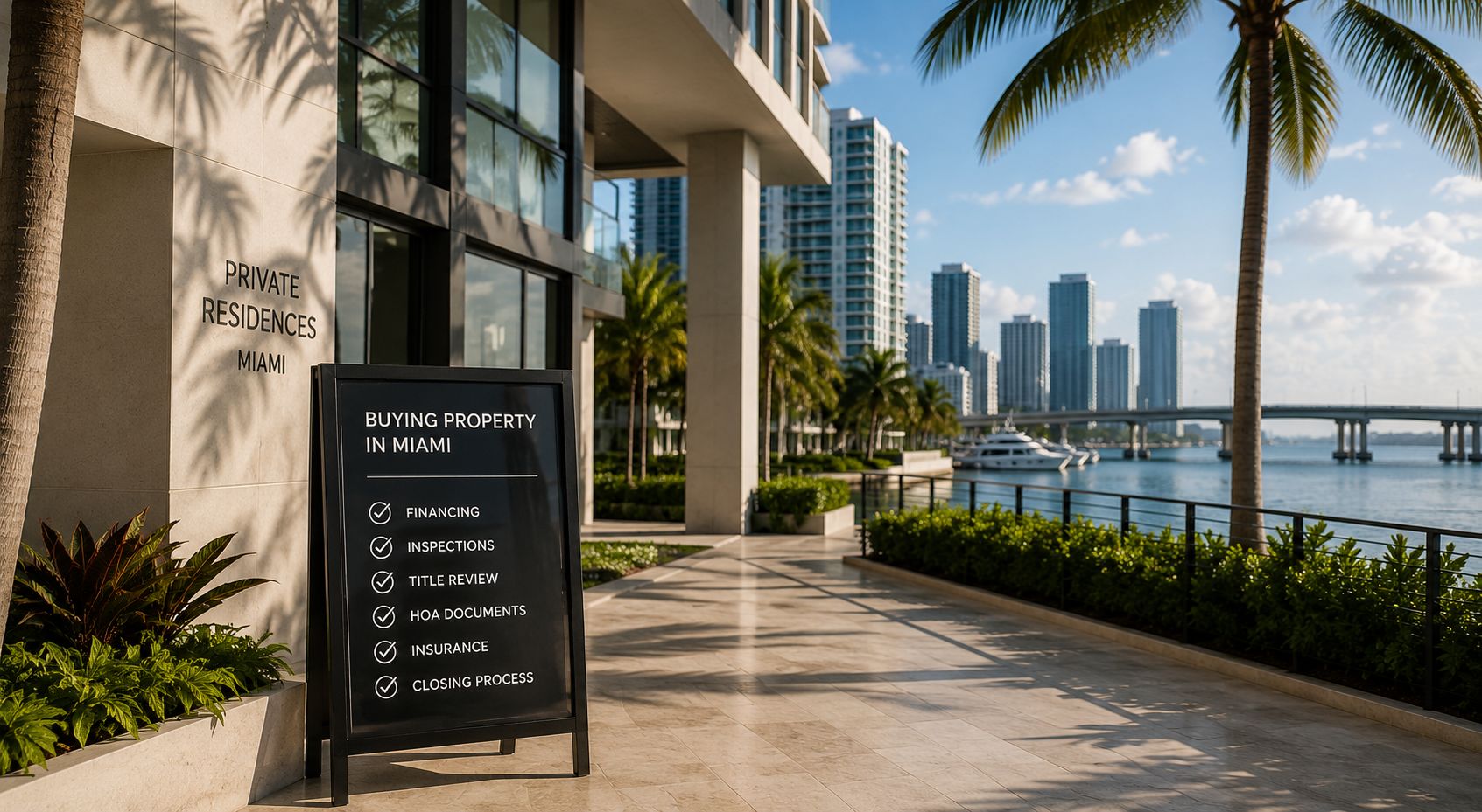 Luxury home exterior with tropical landscaping in Miami Shores