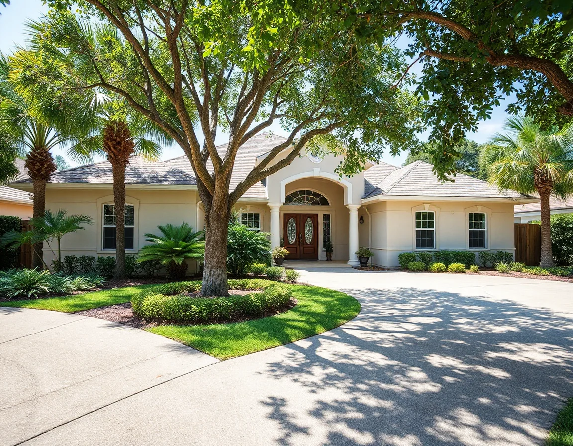 Florida home exterior with palm landscaping in Titusville