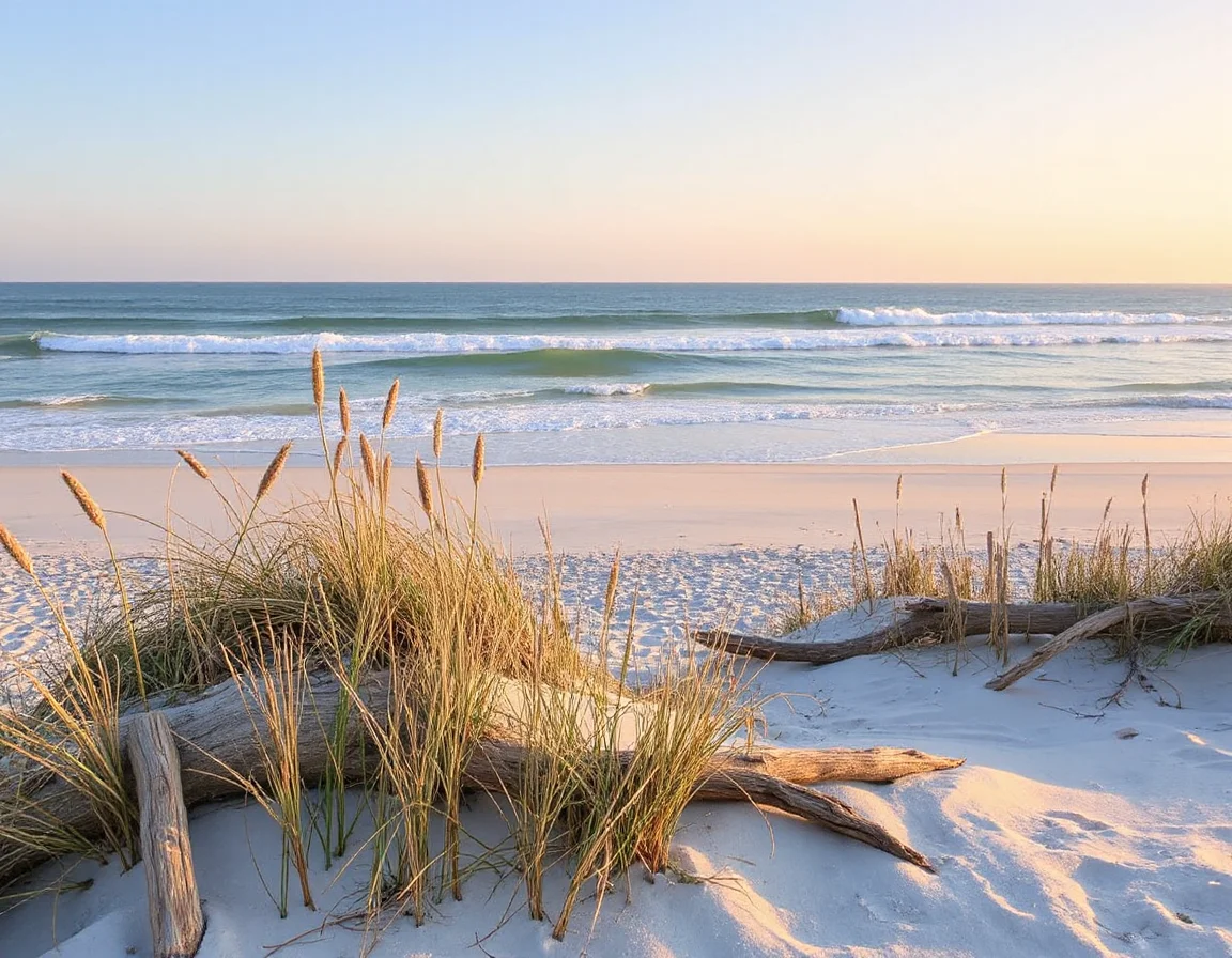 Atlantic shoreline and dunes in Cape Canaveral