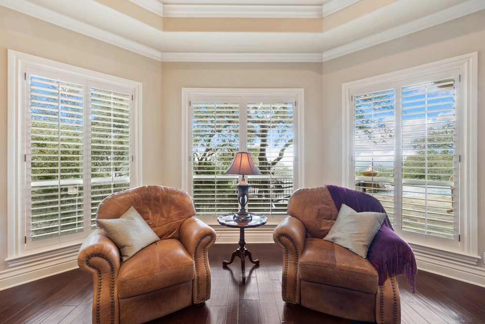 living room with wide windows for lighting