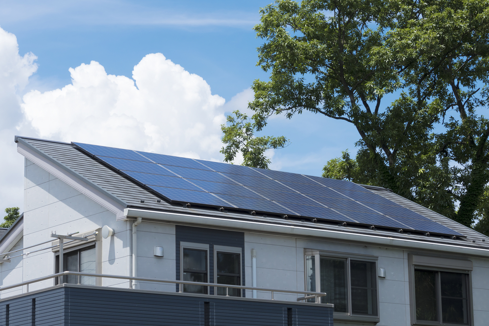 roof with solar panels