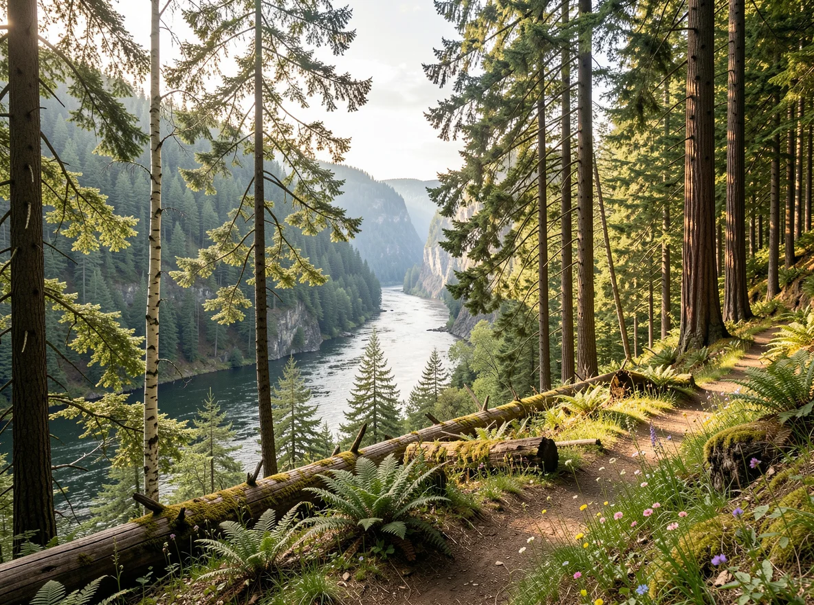 Scenic Columbia River Gorge landscape in Skamania County