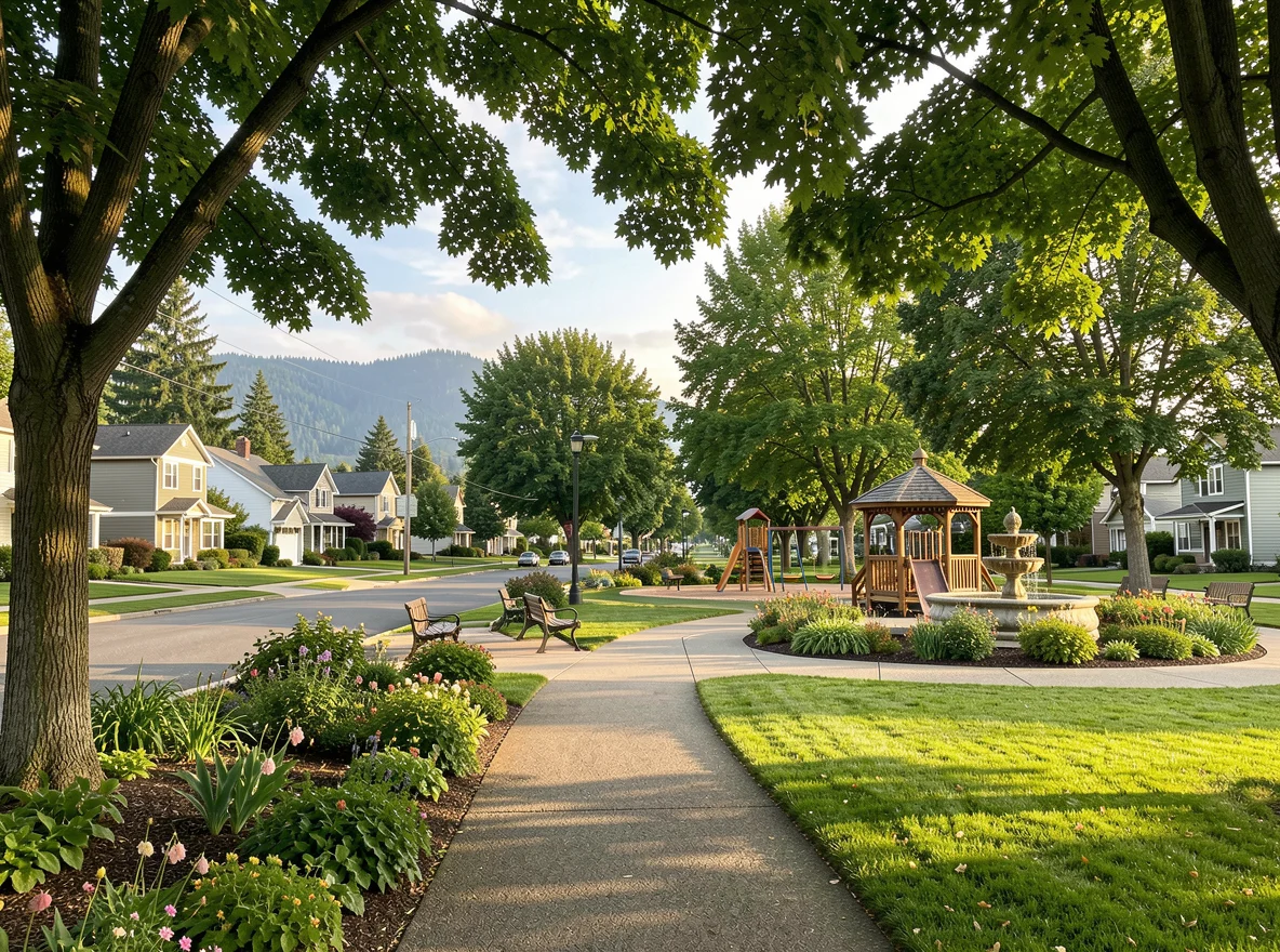 Neighborhood and small-town setting in Woodland