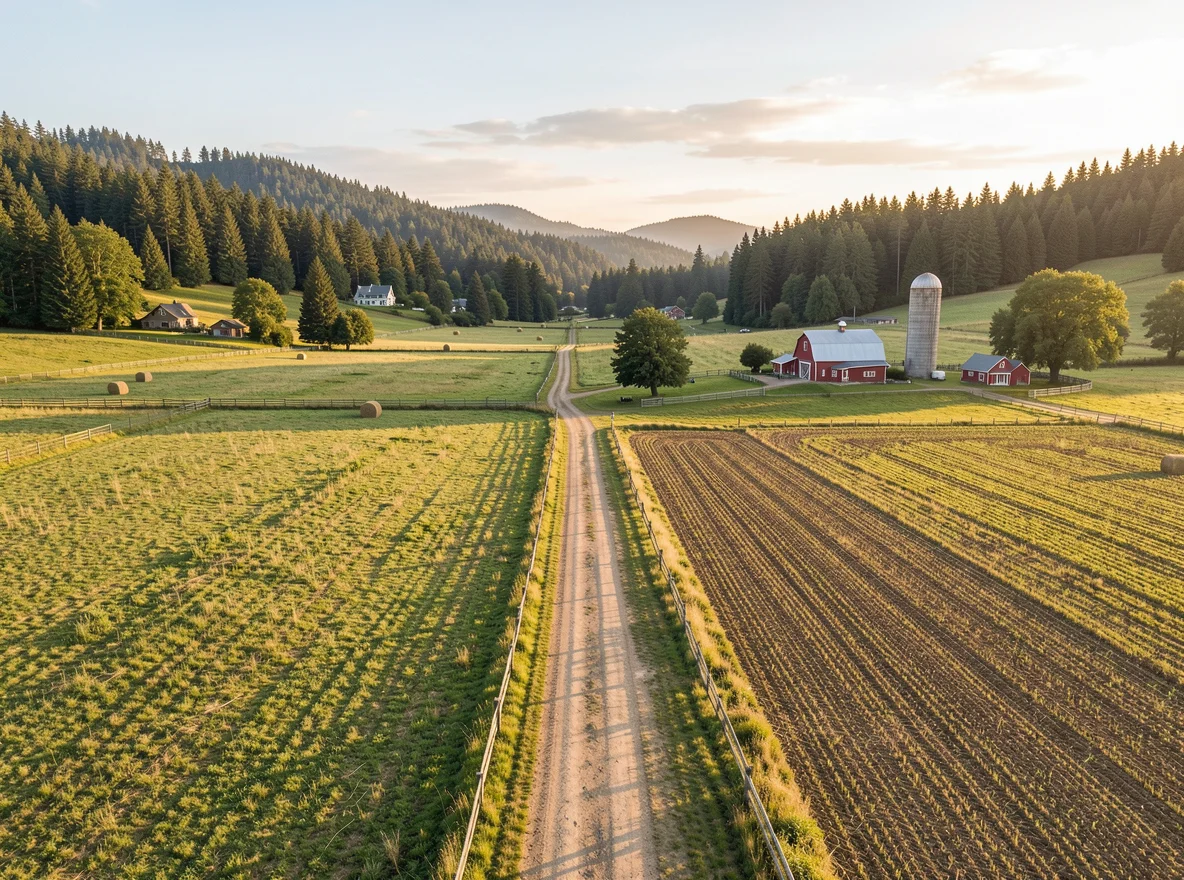 Rural property landscape in Skamania County