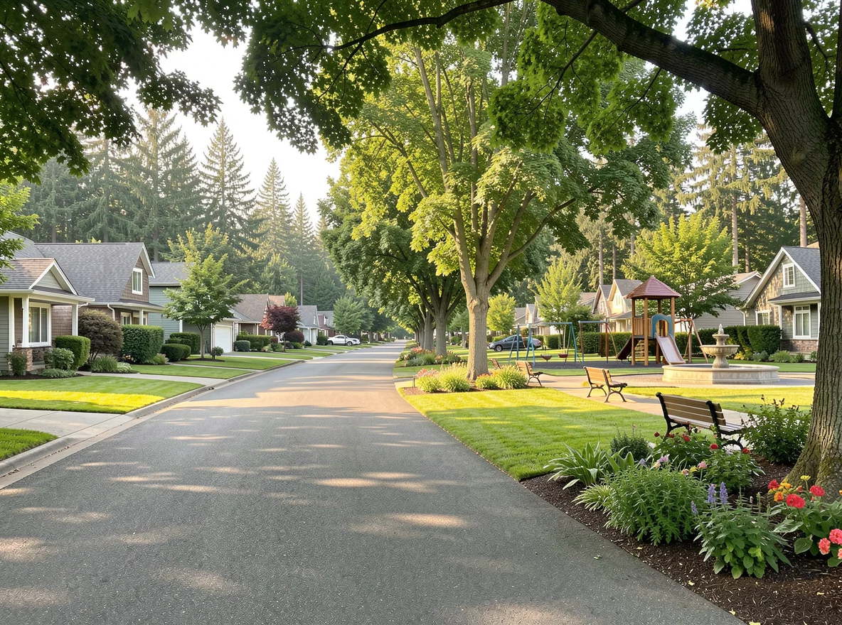 Tree-lined residential setting in Brush Prairie