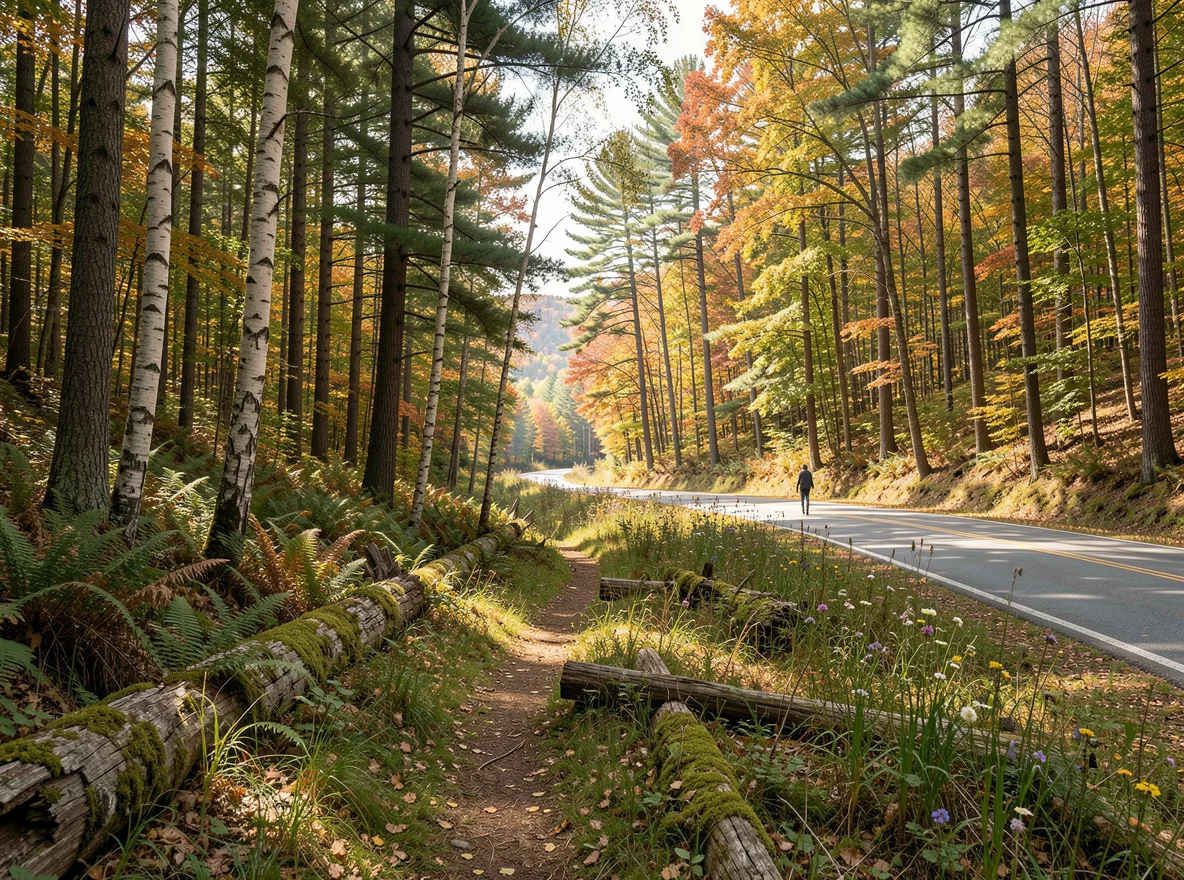 Wooded landscape in Beacon Falls, Connecticut