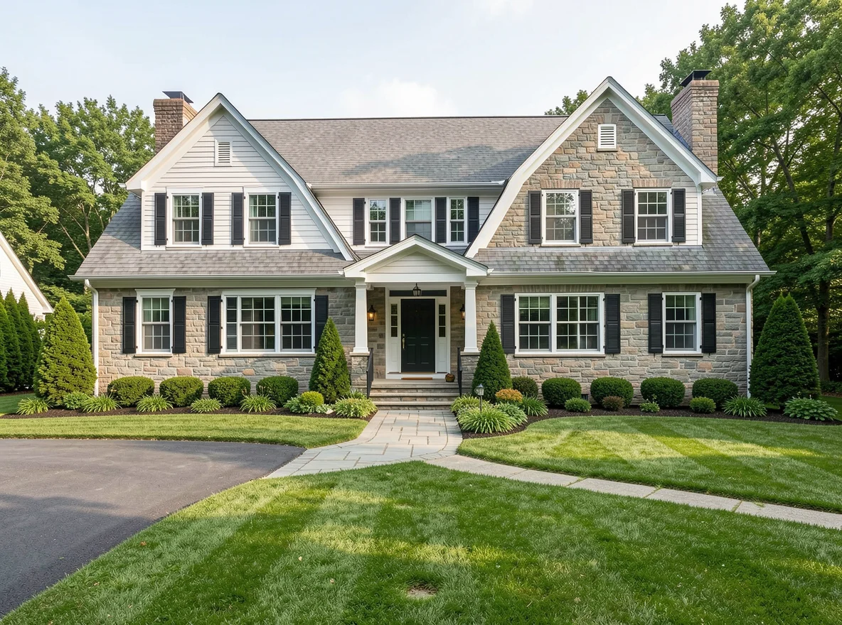 New England style home exterior in Southbury
