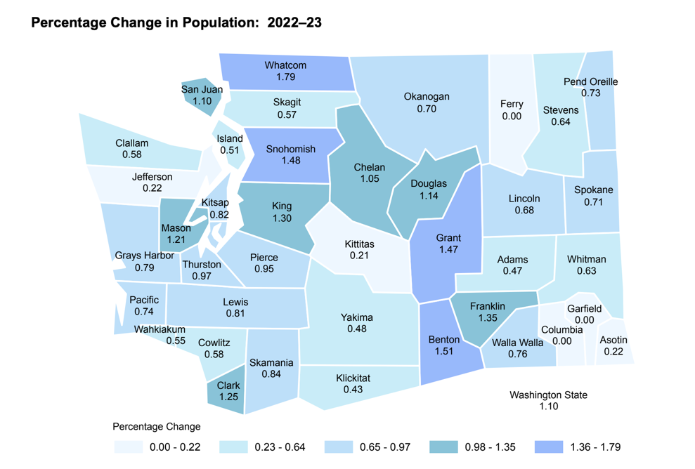 COunty population growth map