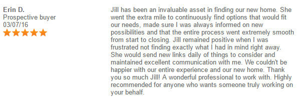 Testimonial/Review for Jill Frank from Erin D.