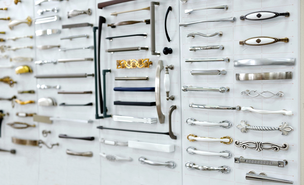 assorted cabinet door handles