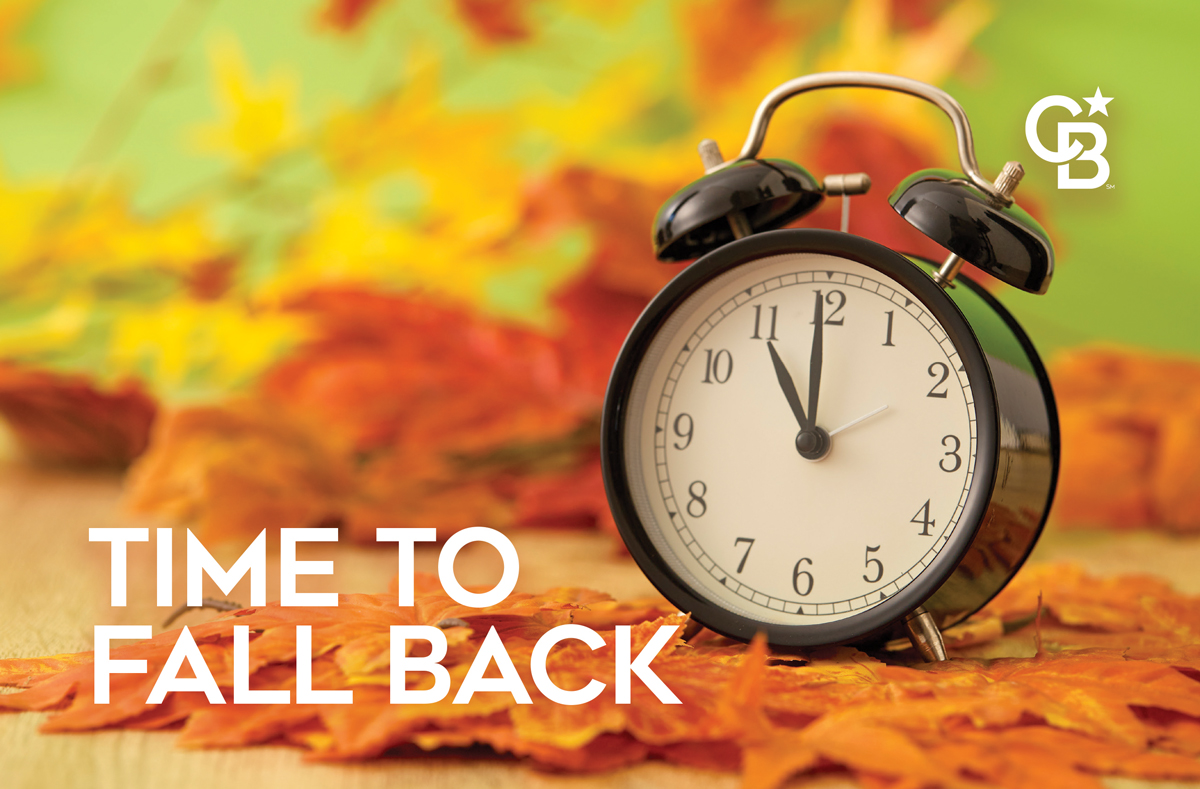Time to Fall Back - Alarm Clock w Fall Leaves