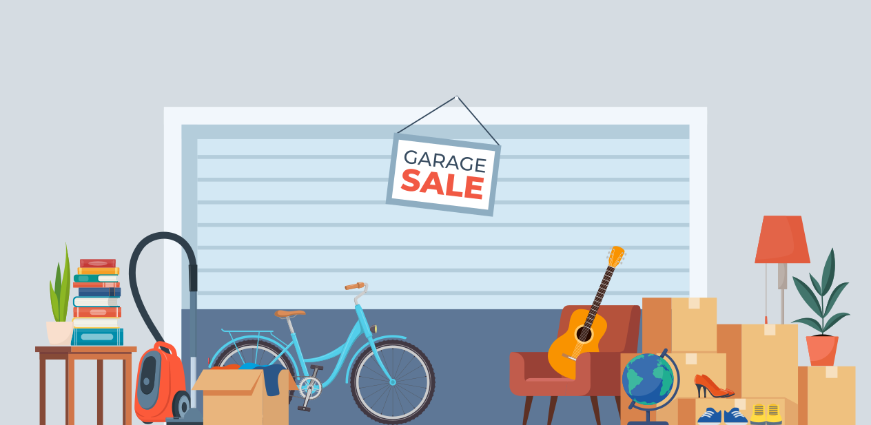 Garage Sale with Sign