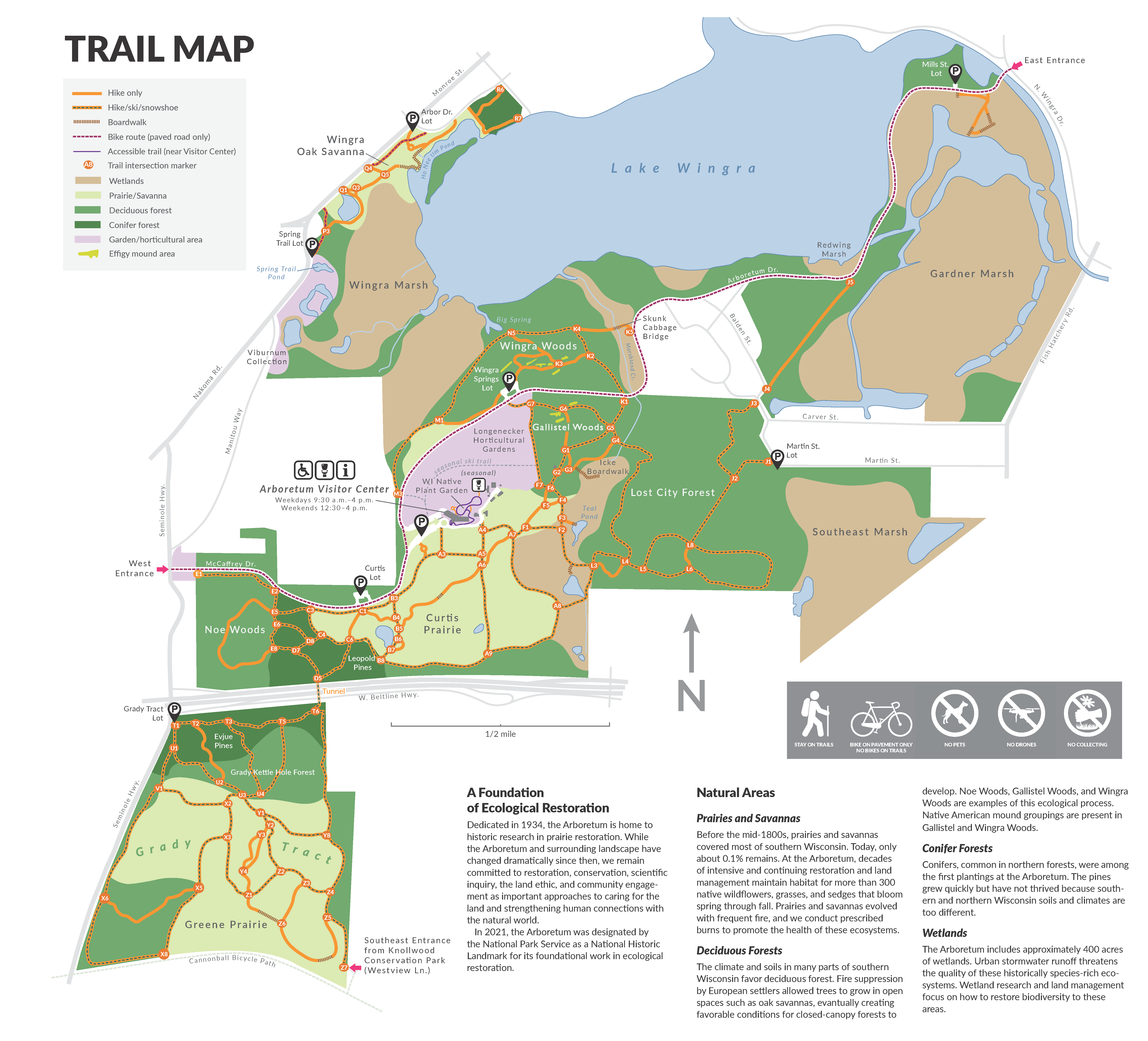 UW Arboretum Trail Map