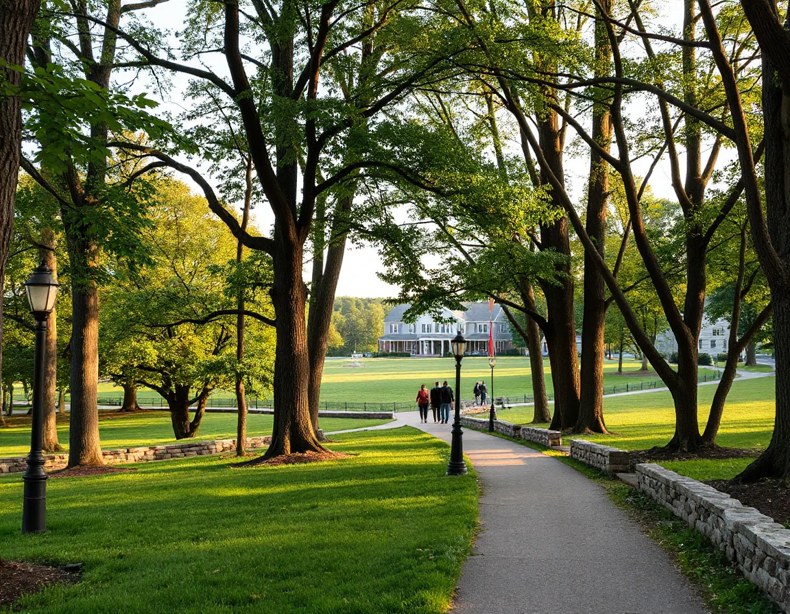 Wooded community park landscape in Danvers