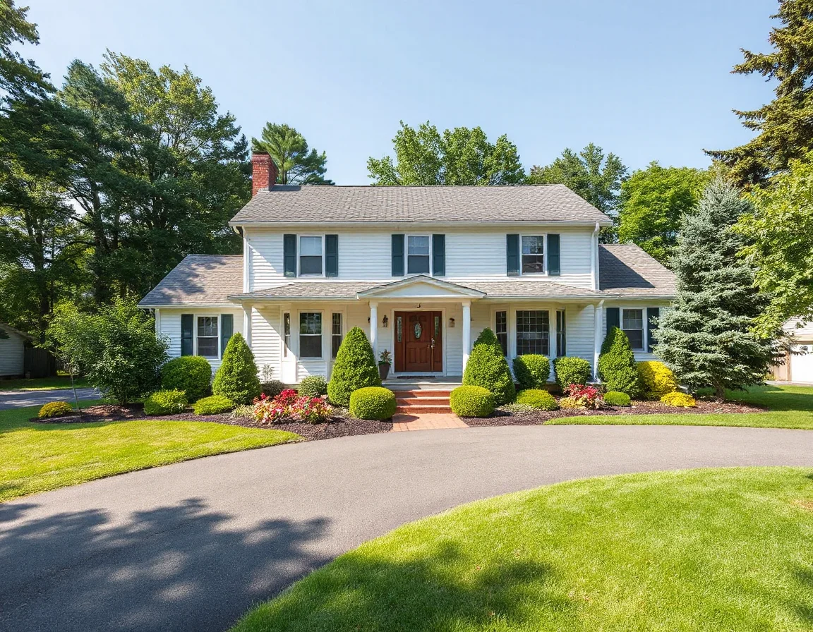 Traditional New England home exterior in North Reading