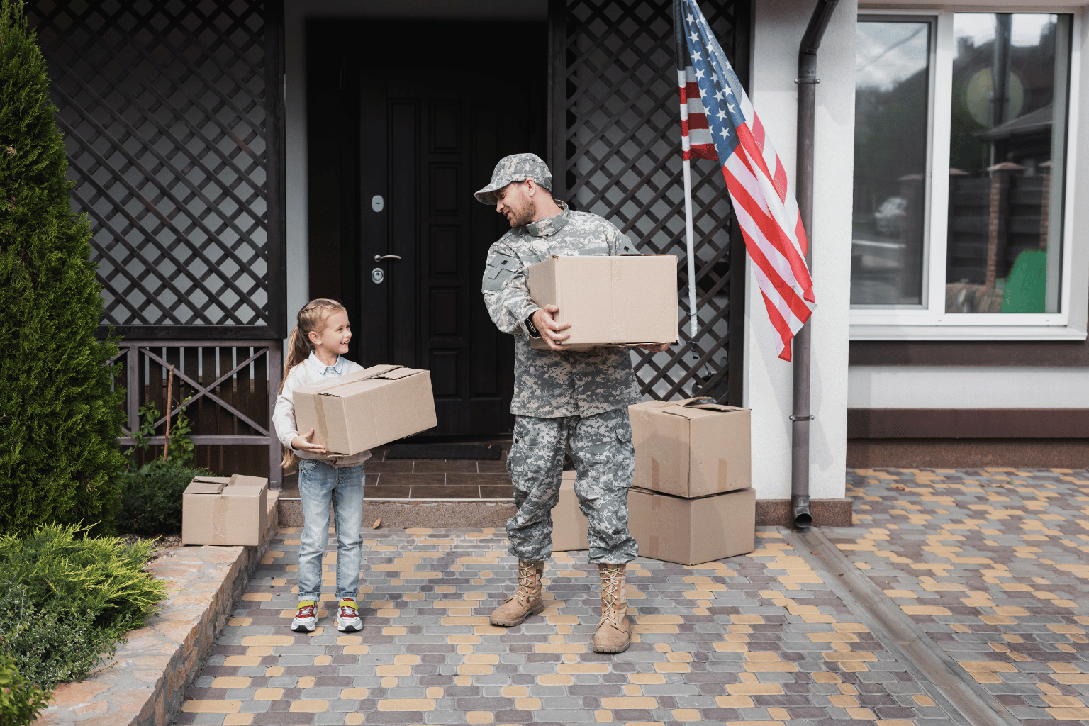 Military family during a PCS move to Northern Virginia.