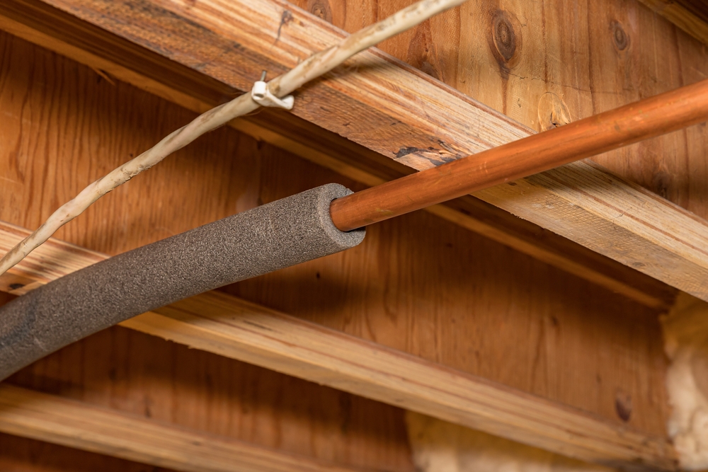 House pipes with insulation
