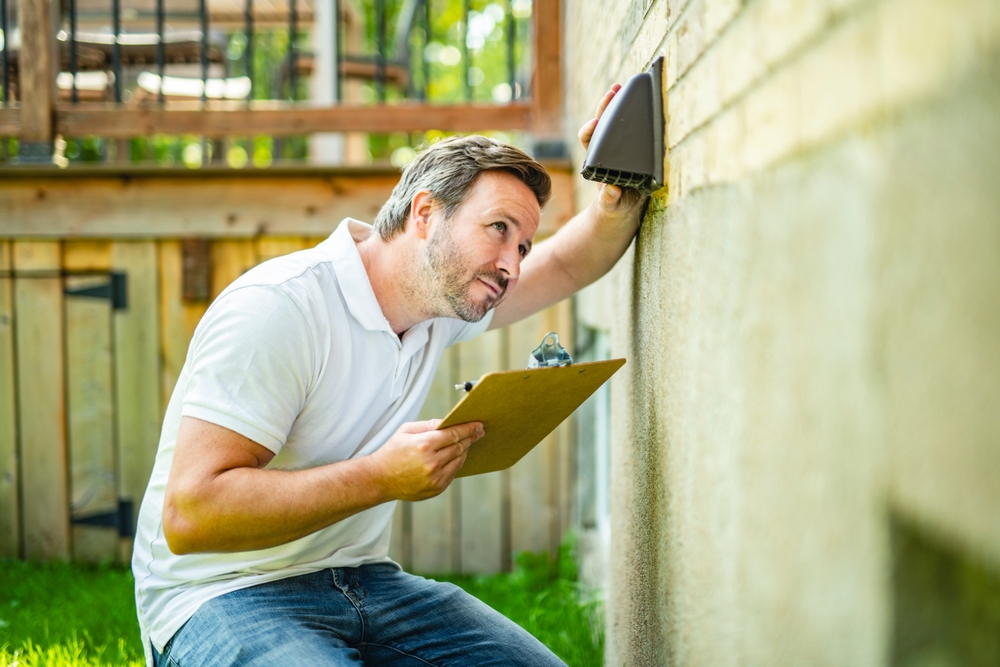 man doing inspection on the house