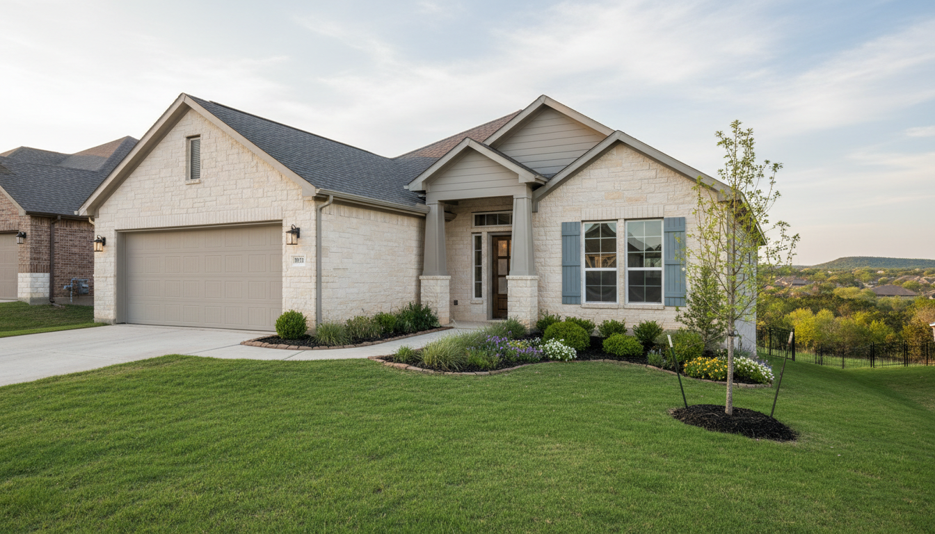 Suburban Home in Leander Texas at Sunset