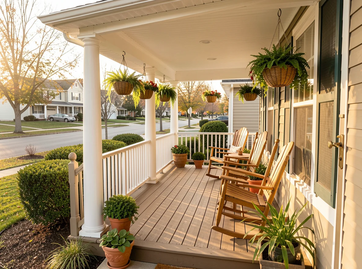 Welcoming small-town home exterior