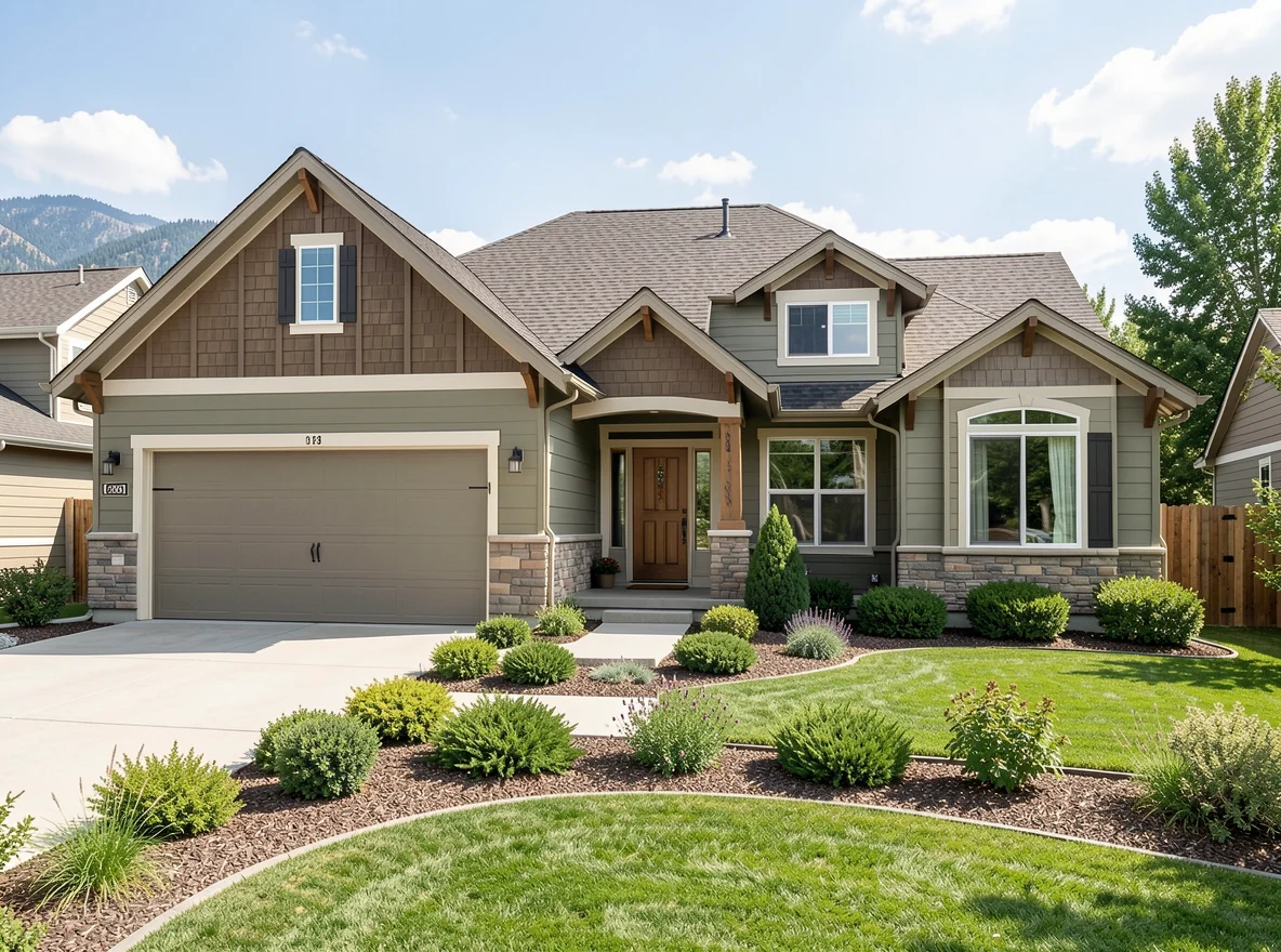 Loveland home exterior with landscaped yard
