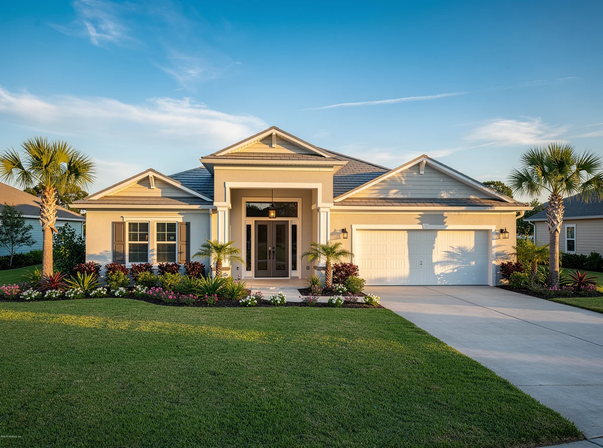 Coastal home exterior with fresh landscaping in St. Augustine