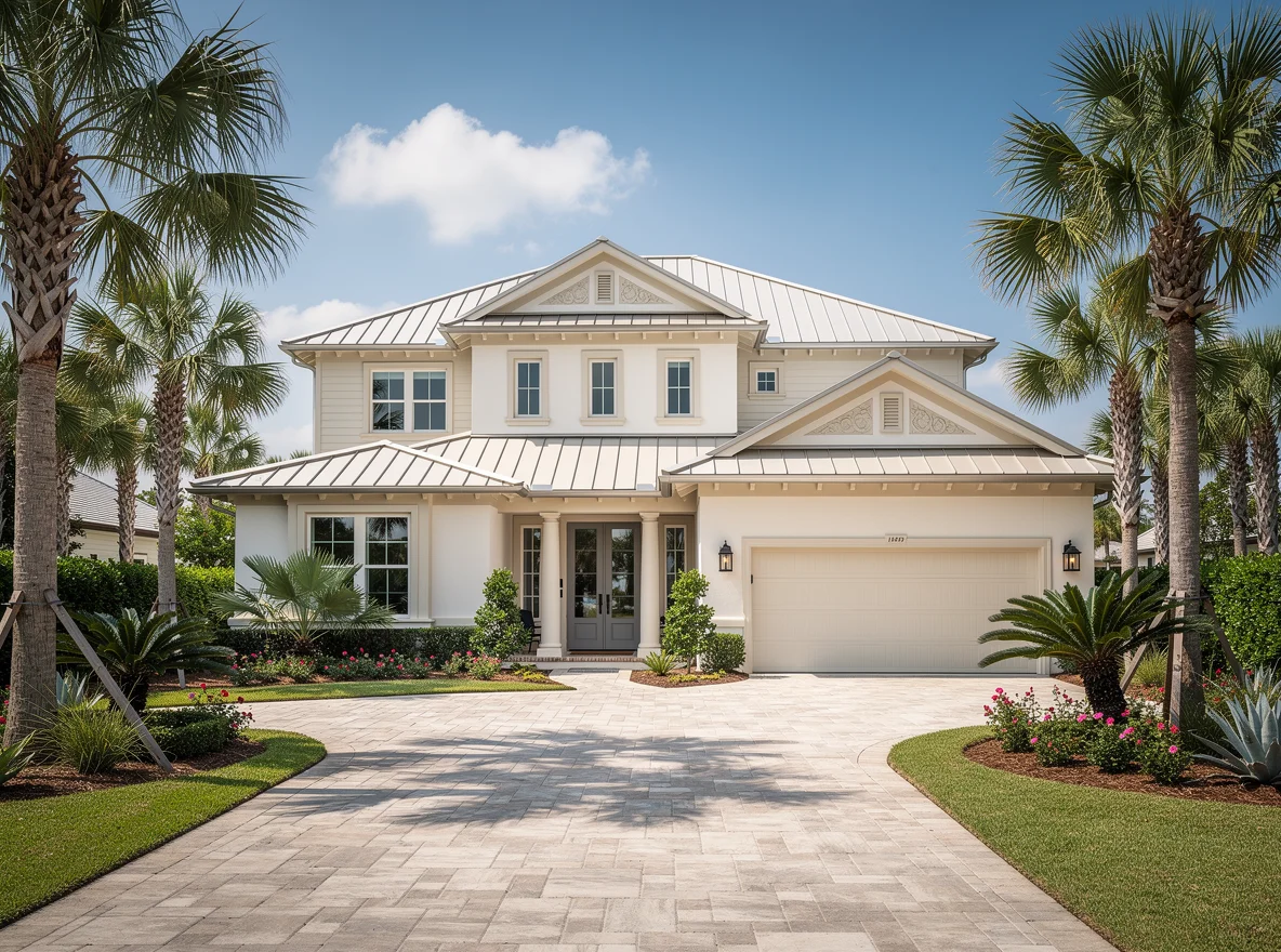 Coastal home exterior with palms in Ponte Vedra Beach, Florida