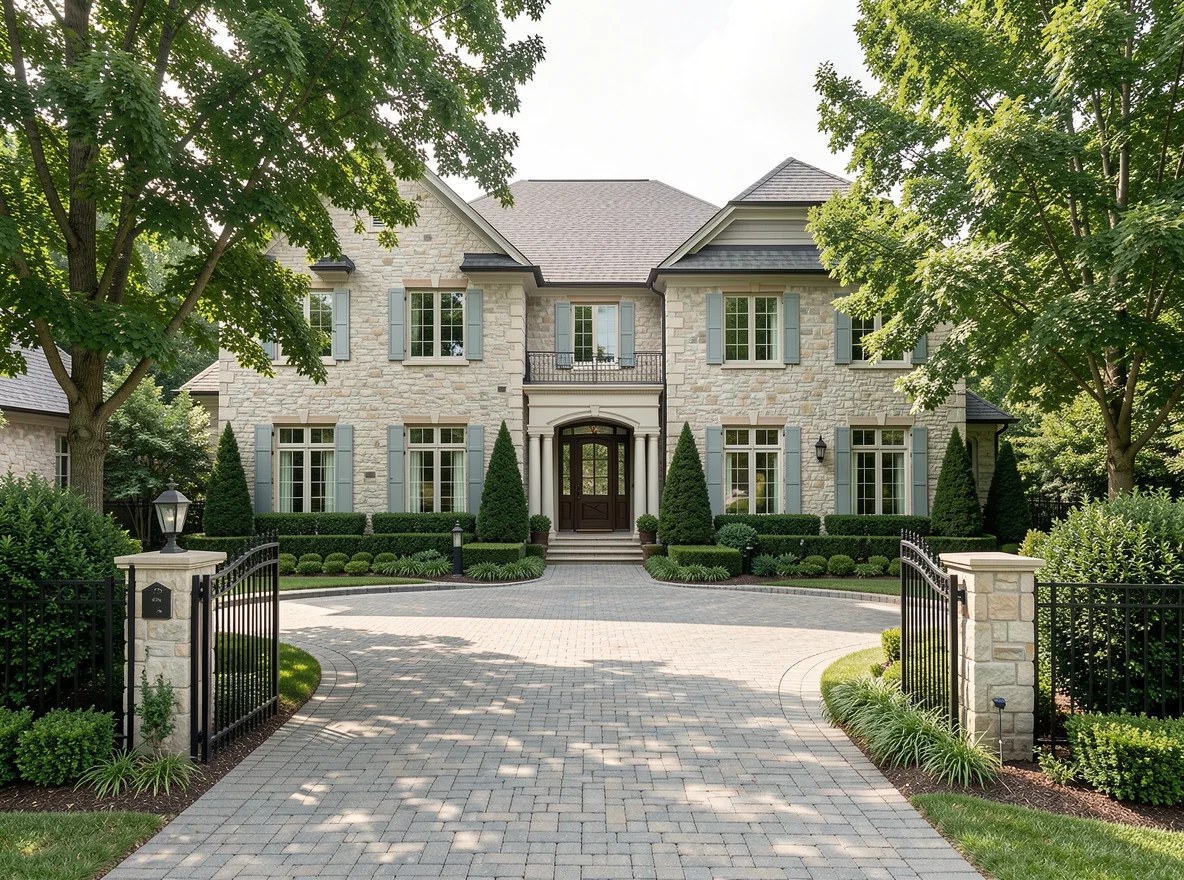 Luxury Buckhead home exterior with landscaped grounds