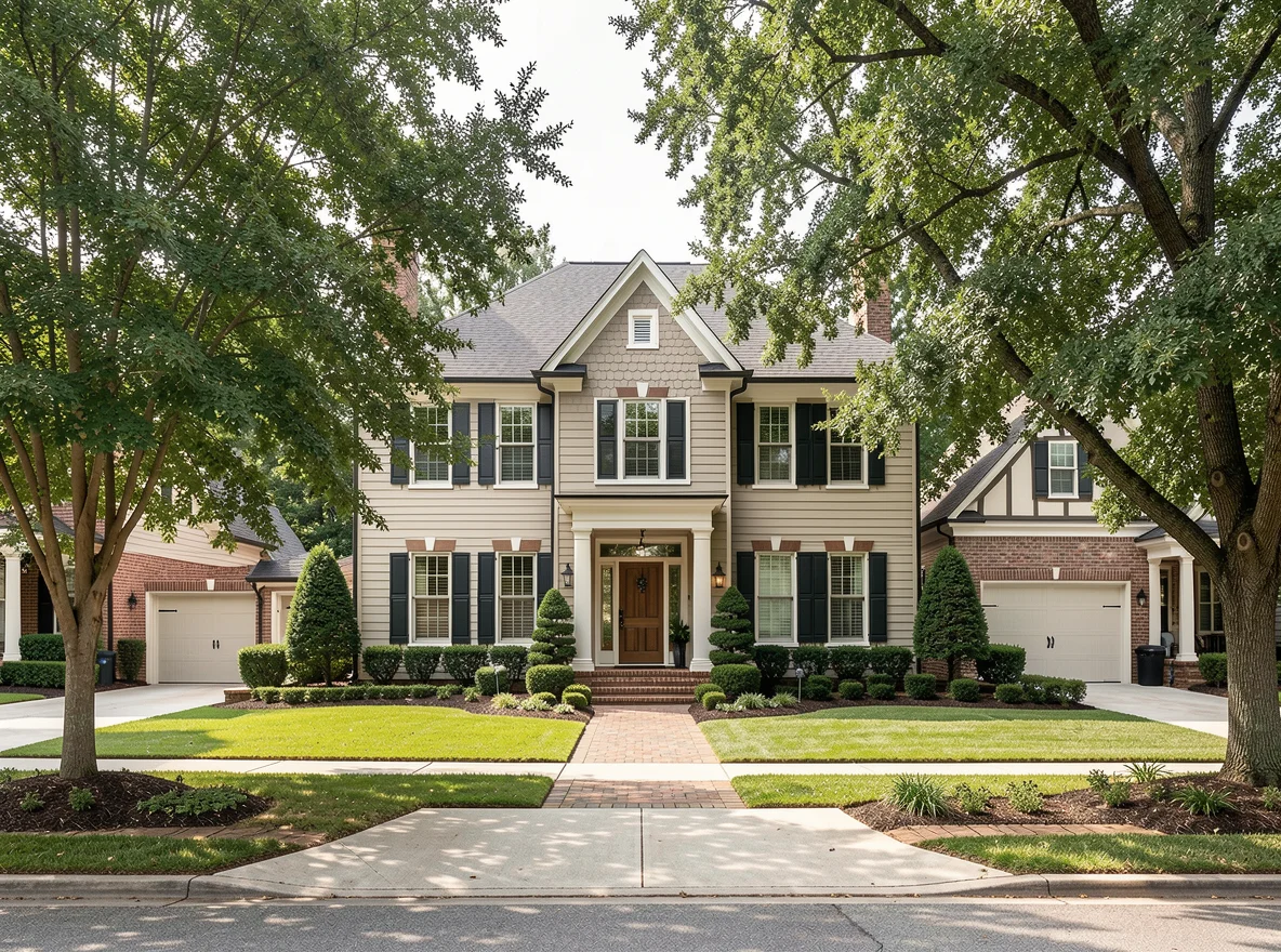 Upscale home exterior in Atlanta neighborhood