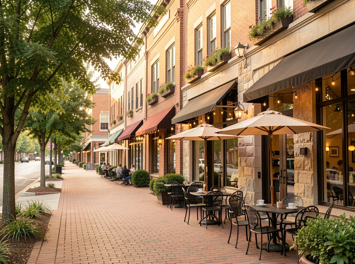 Downtown streetscape in Alpharetta, Georgia
