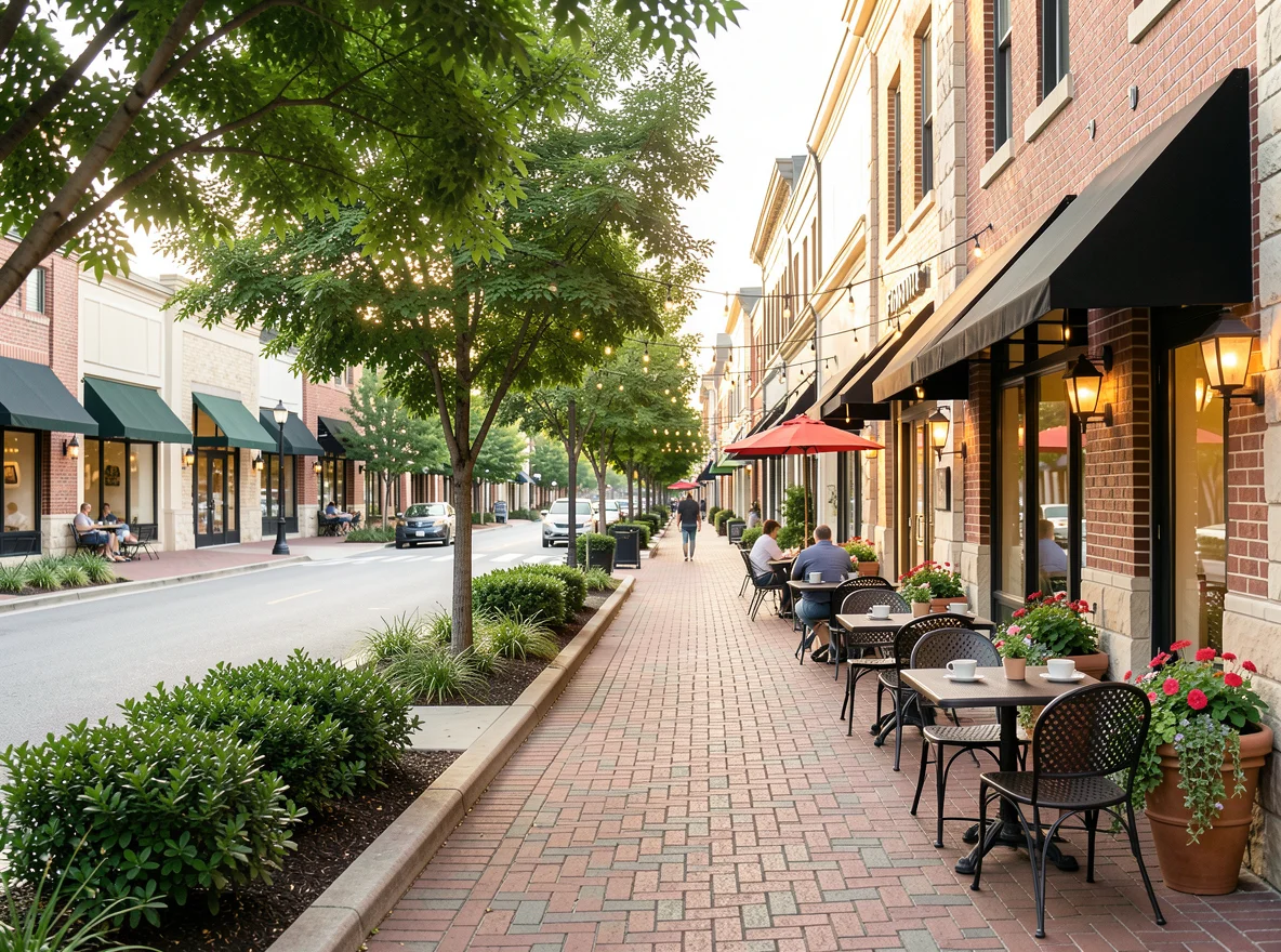 The Forum area streetscape in Peachtree Corners