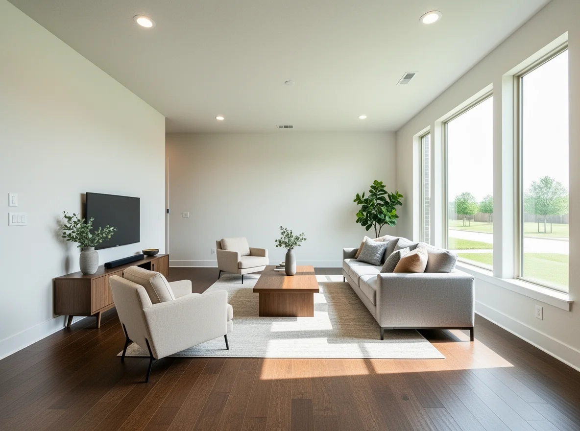 Open-concept living room interior in McKinney
