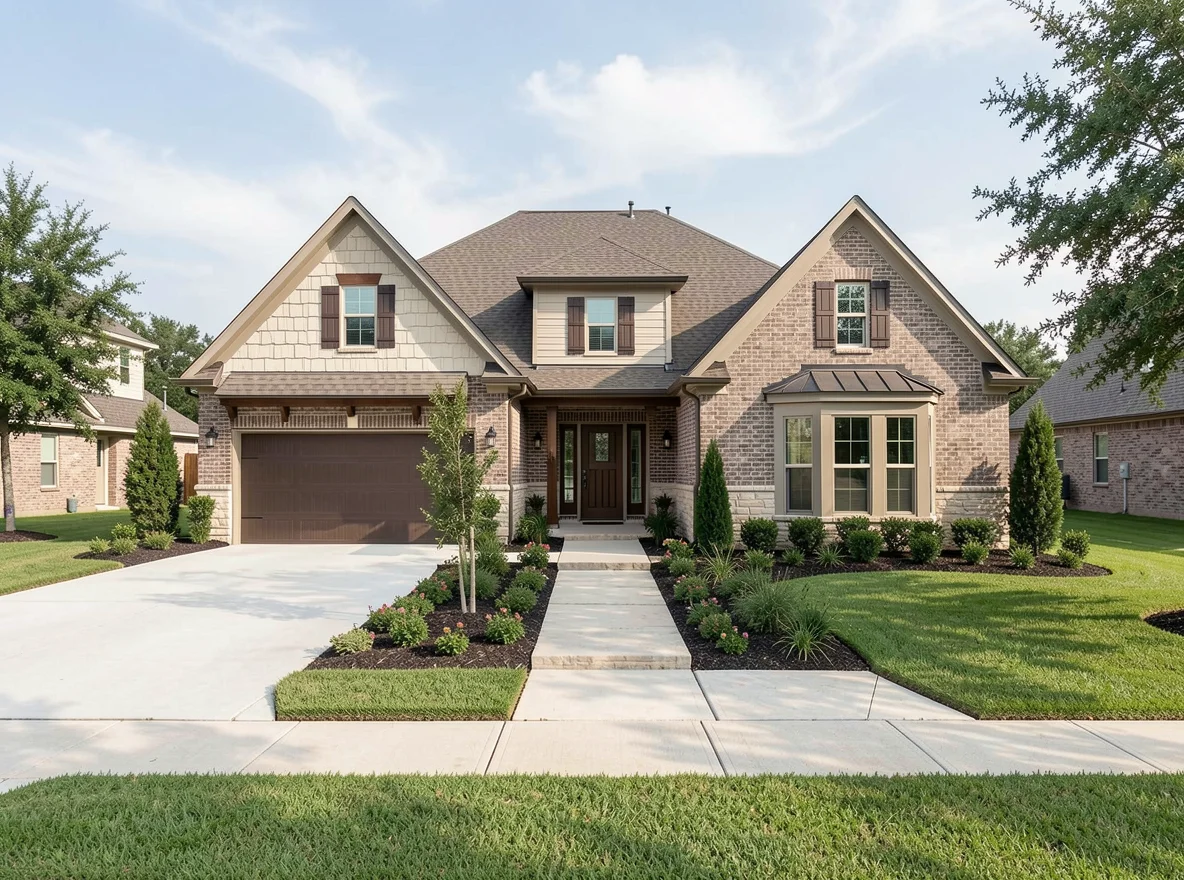 Suburban home exterior in Pearland