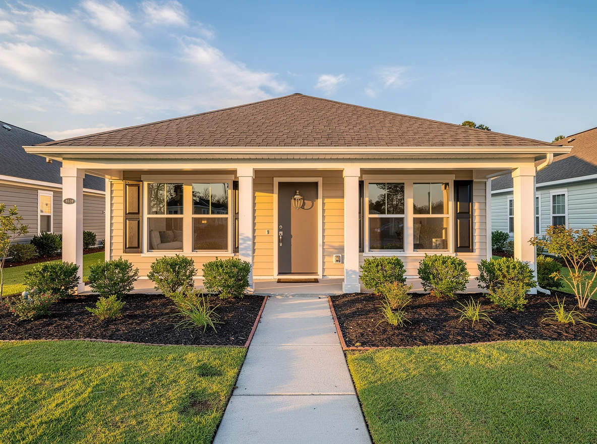 Fresh curb appeal with clean landscaping and welcoming entry