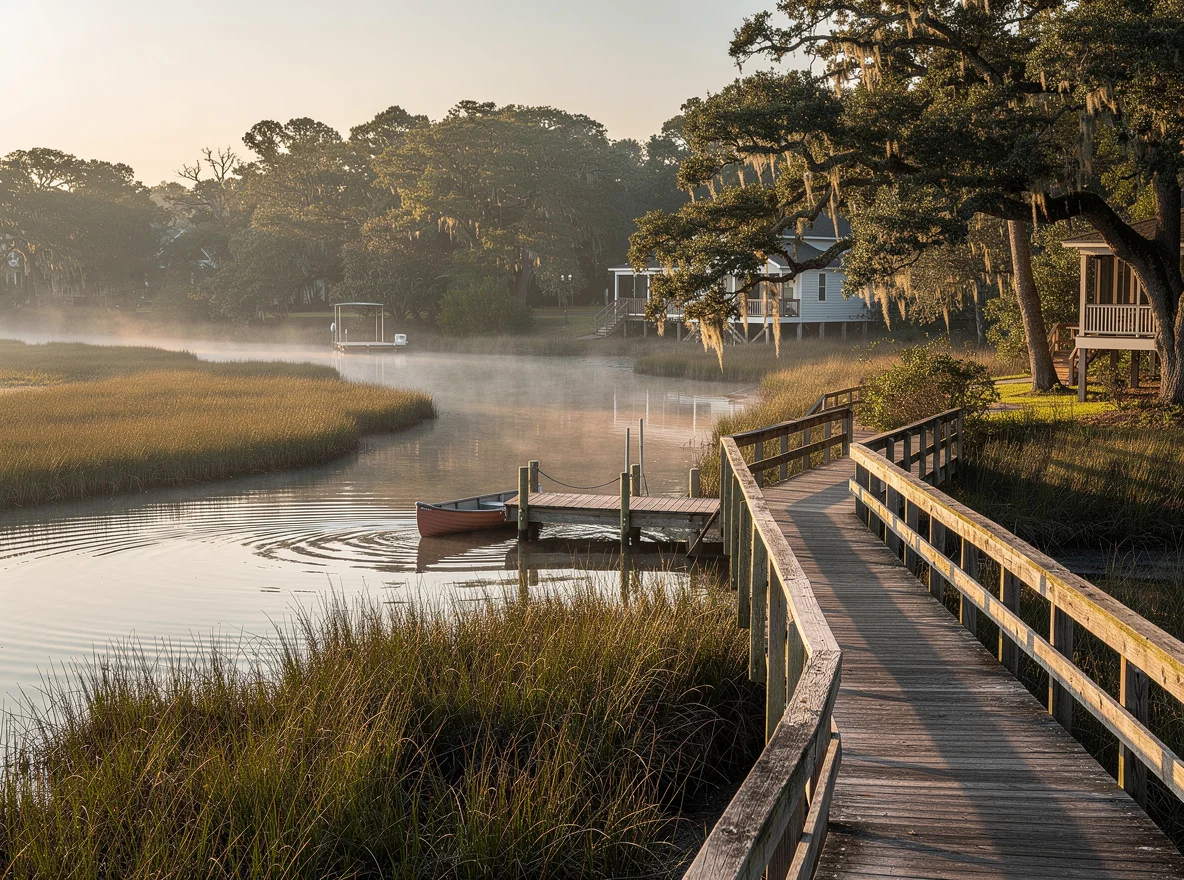 Lowcountry marsh view near Mount Pleasant at sunrise