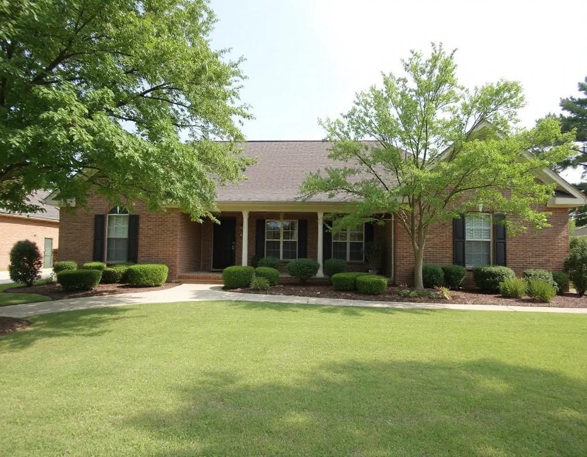 Brick home exterior in Sheffield, Alabama