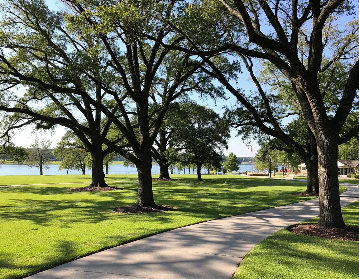 Riverfront park and walking path in Florence, Alabama