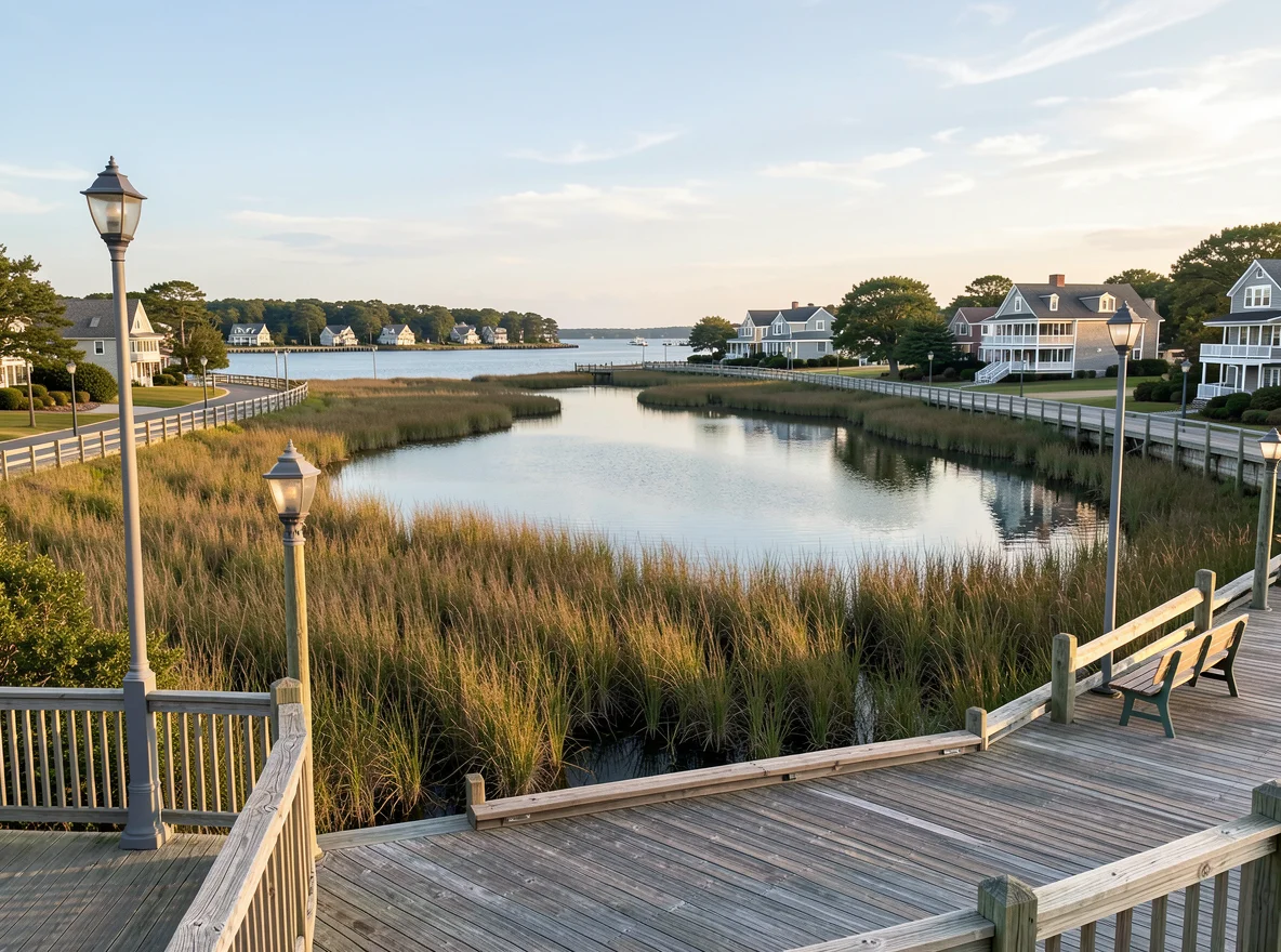 Coastal waterfront in Mashpee