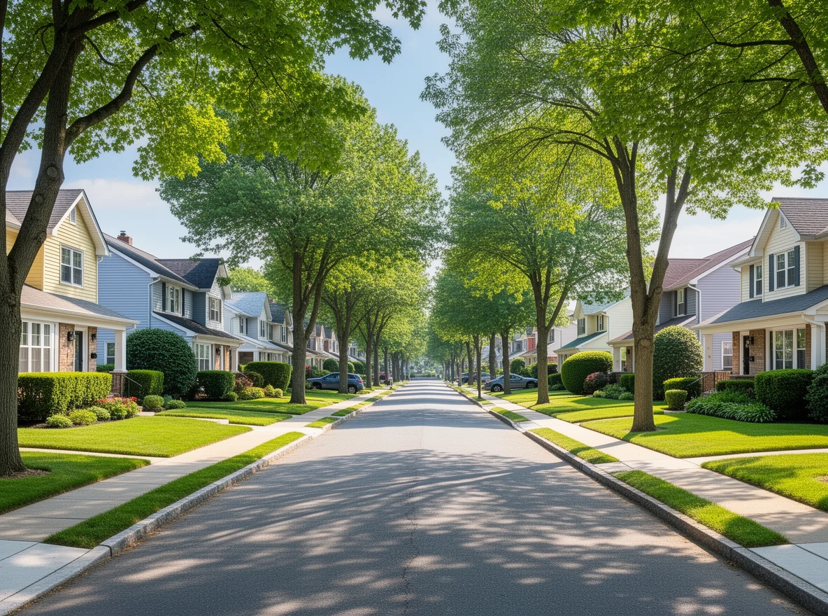 Neighborhood lifestyle scene in Ridgefield Park, New Jersey