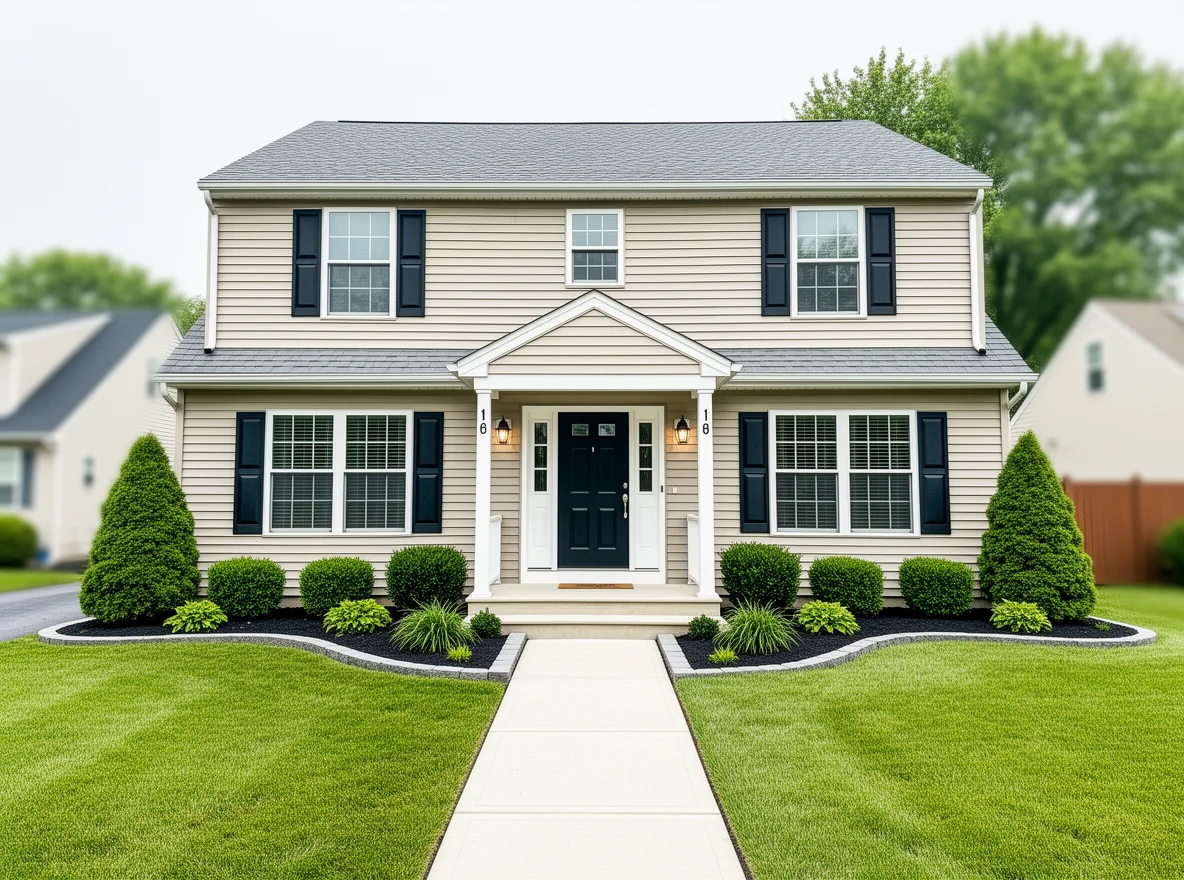 Freshly prepped home exterior with tidy landscaping and welcoming entry