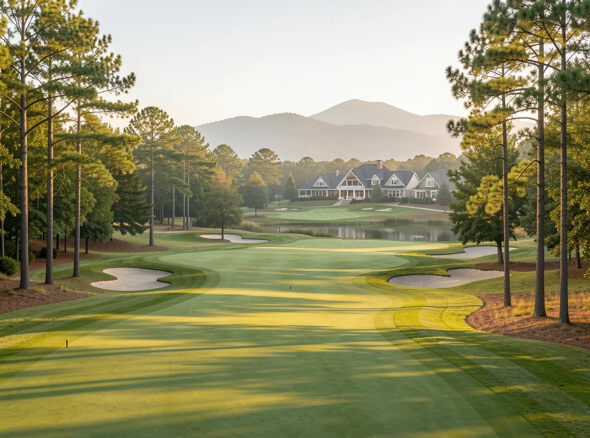 Golf course and wooded residential setting in Hot Springs Village, Arkansas