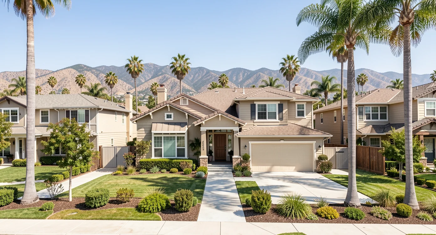 Tree-lined residential street in San Fernando Valley