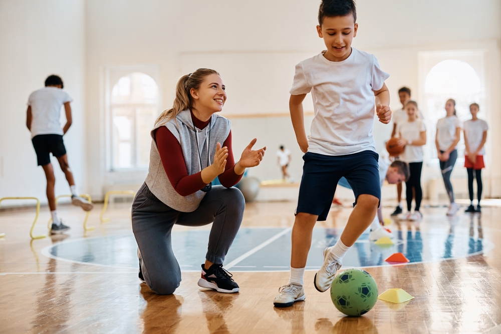 Boy Playing Soccer Happy