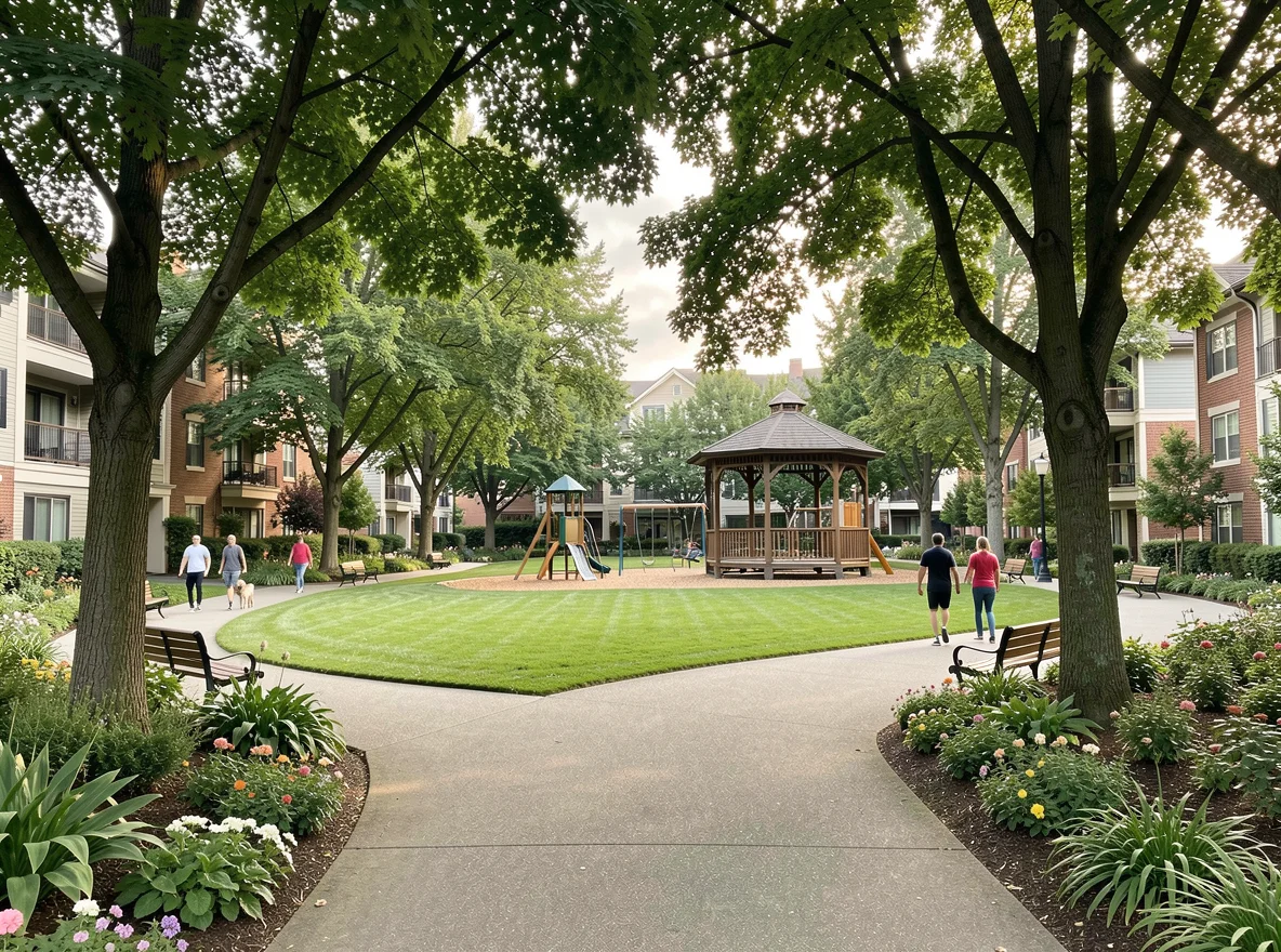 Neighborhood green space near Beaux Arts Village