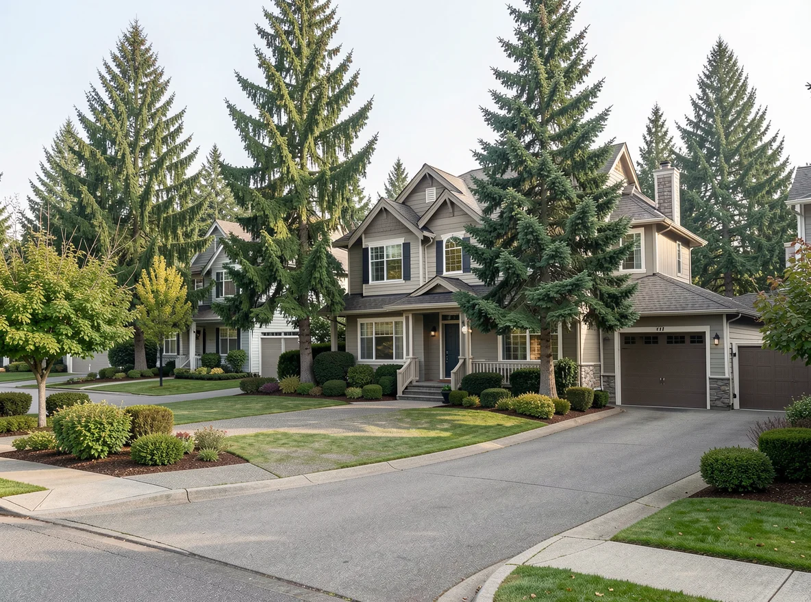 Neighborhood street scene in Kenmore, Washington