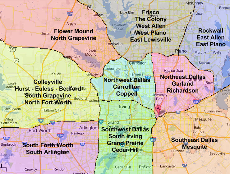 Map Of North Dallas Suburbs North Texas Lifestyle