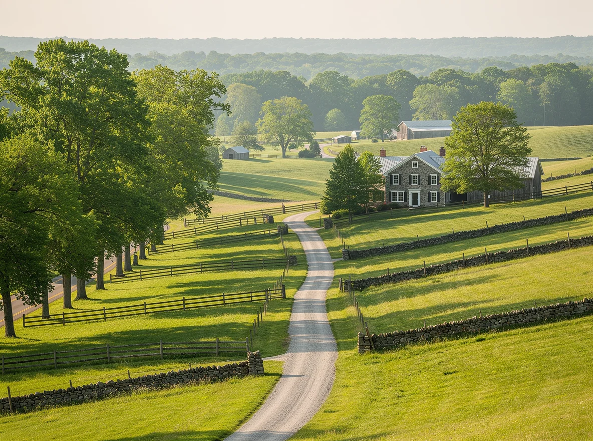 Rolling countryside landscape in Chester County, Pennsylvania