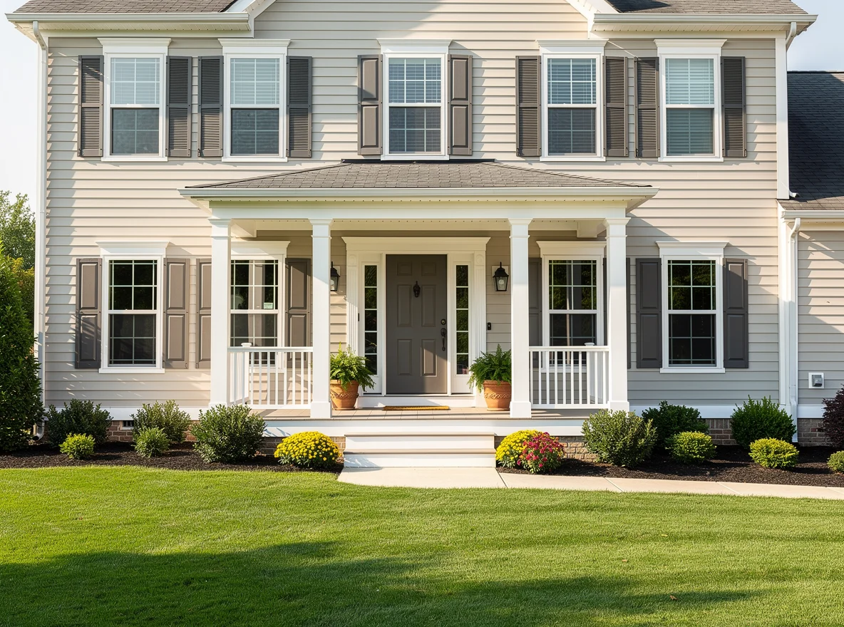 Welcoming front porch of a West Chester area home