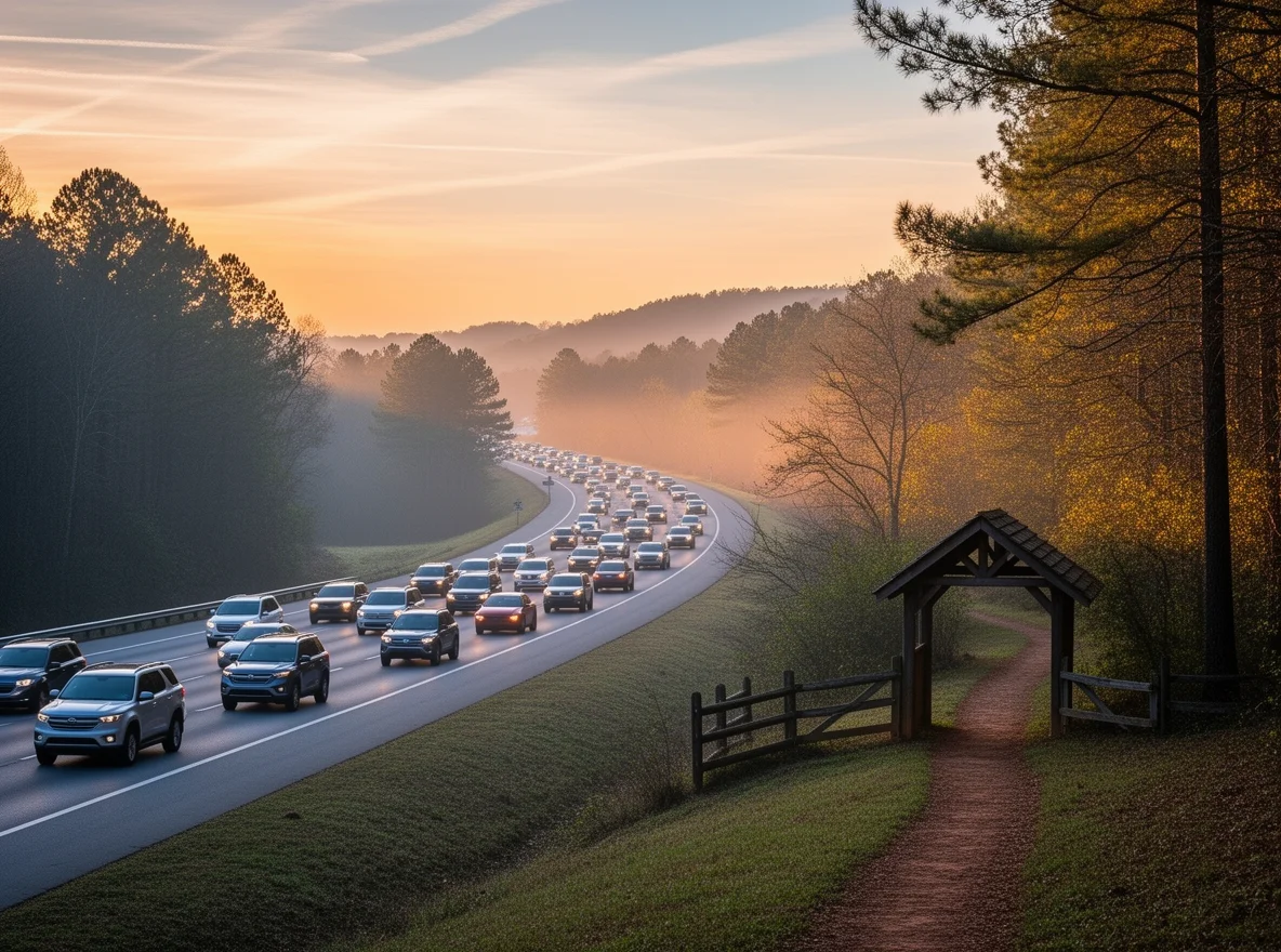 Morning commute near Vestavia Hills